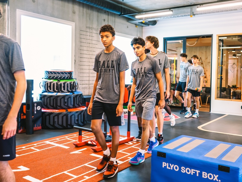 Ball Acadmey players entering the gym